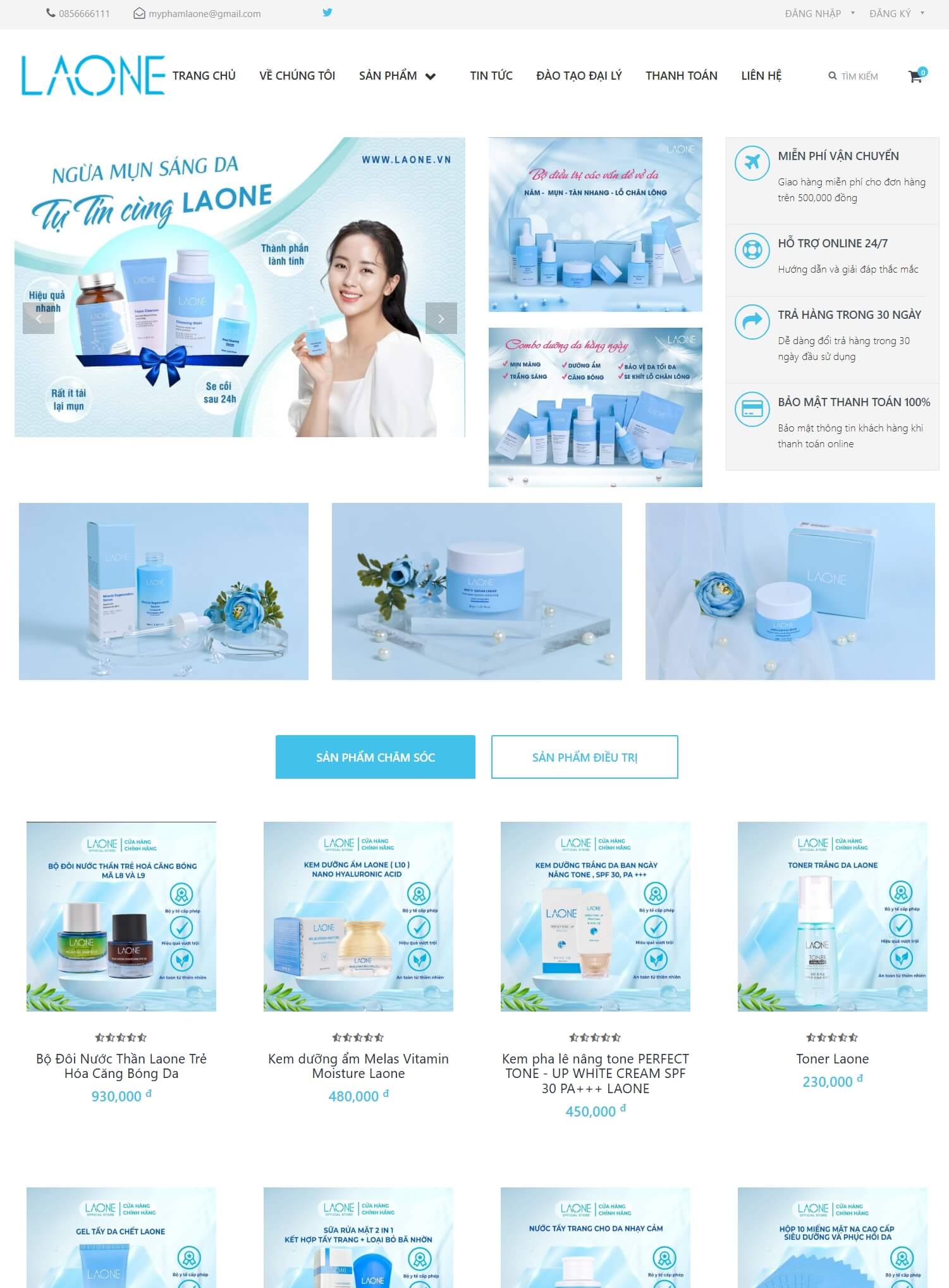 Theme WordPress Mỹ Phẩm LAONE
