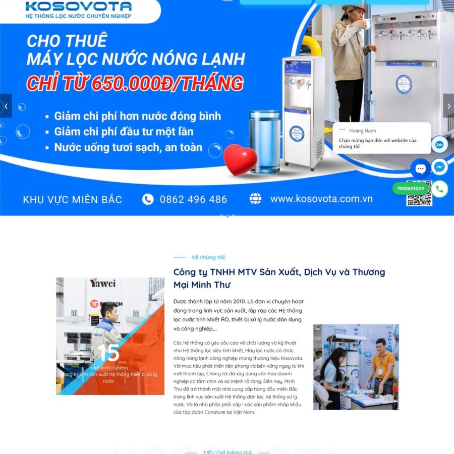 Theme WordPress Công Nghệ Máy Lọc Nước Kosovota