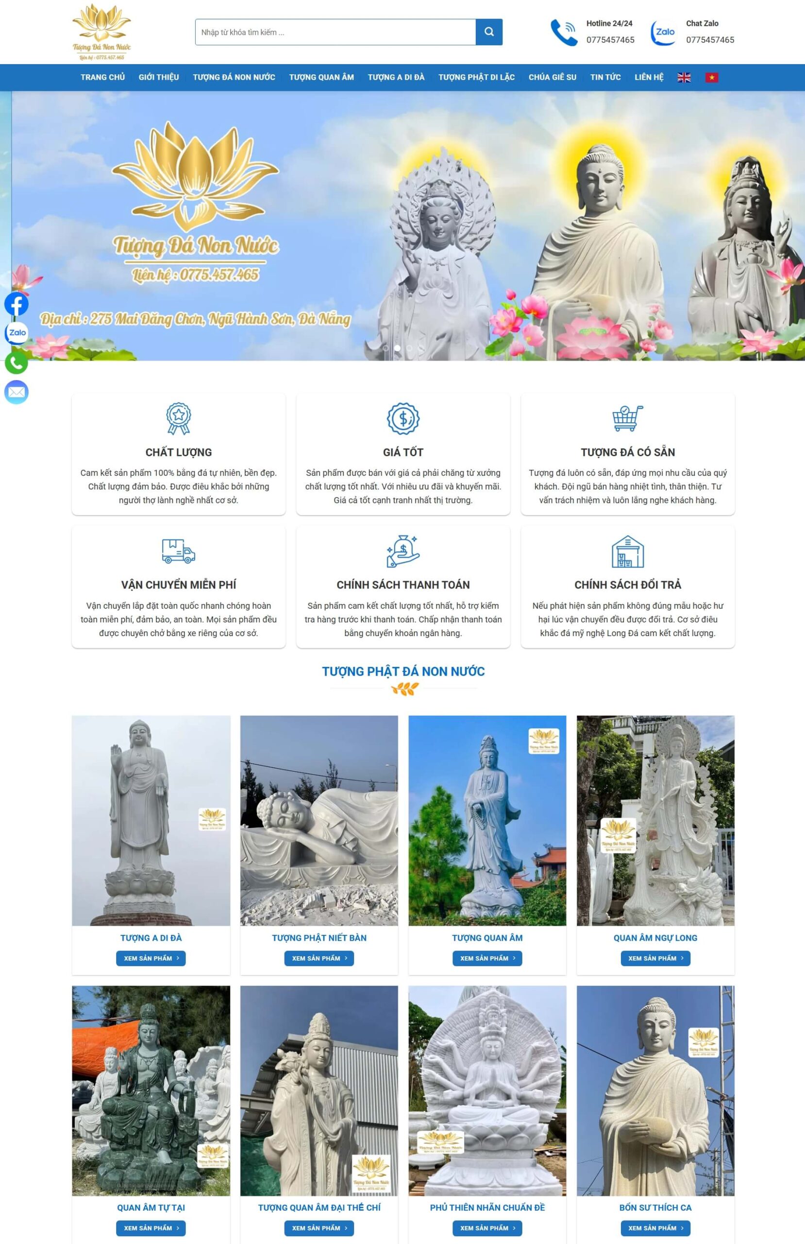 Theme WordPress Đá Mỹ Nghệ Tượng Phật 02