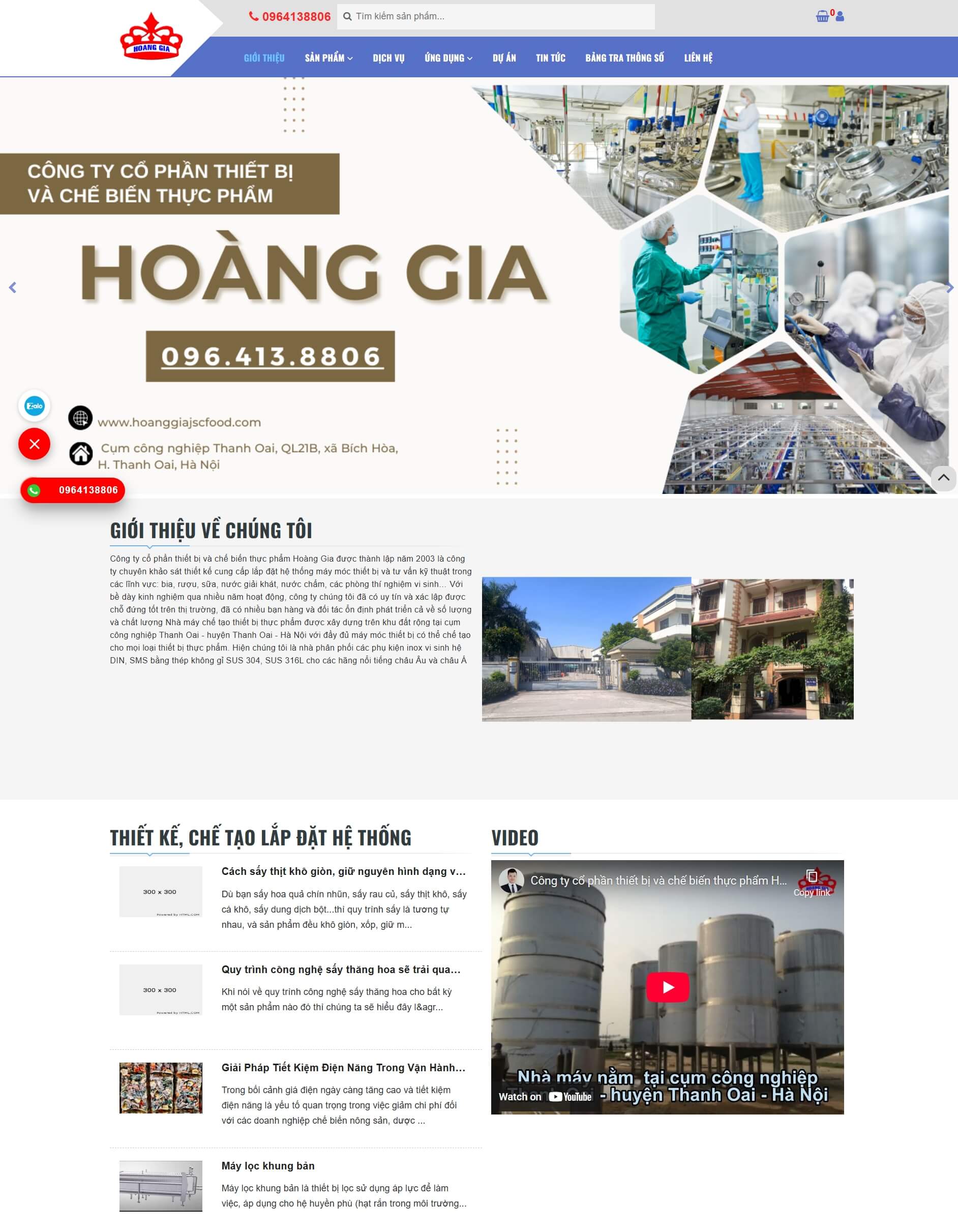 Theme WordPress Thiết Bị Chế Biến Thược Phẩm