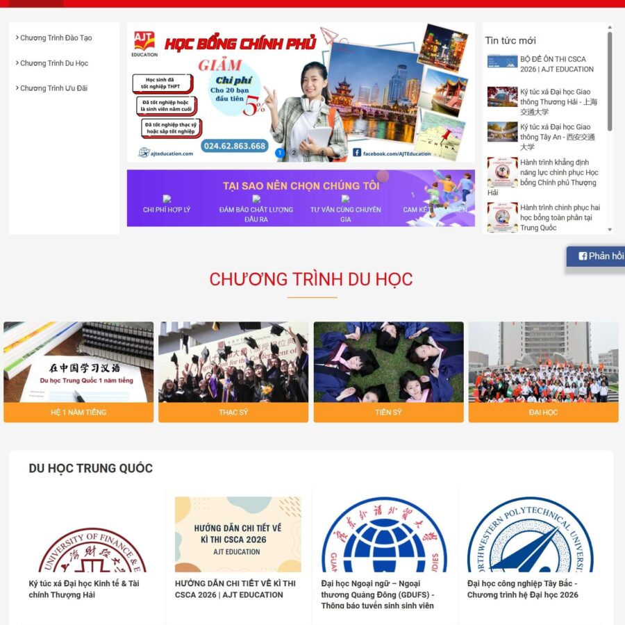 Theme WordPress Du Học AJT