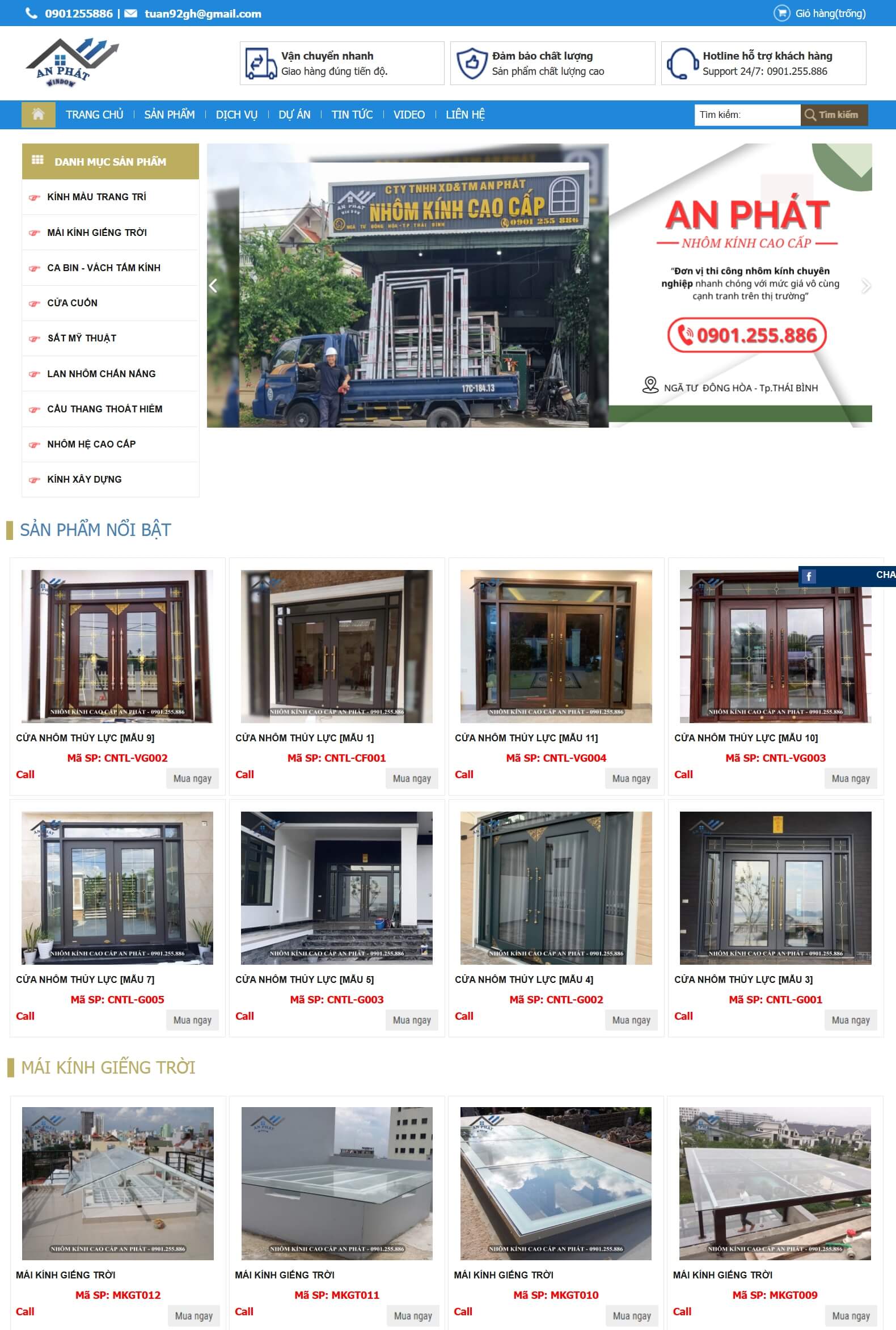 Theme WordPress Nội Thất Nhôm Kính