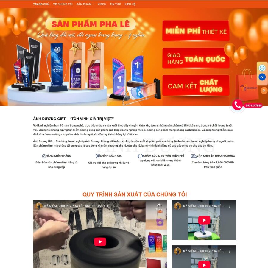 Theme WordPress Quà Tặng Pha Lê