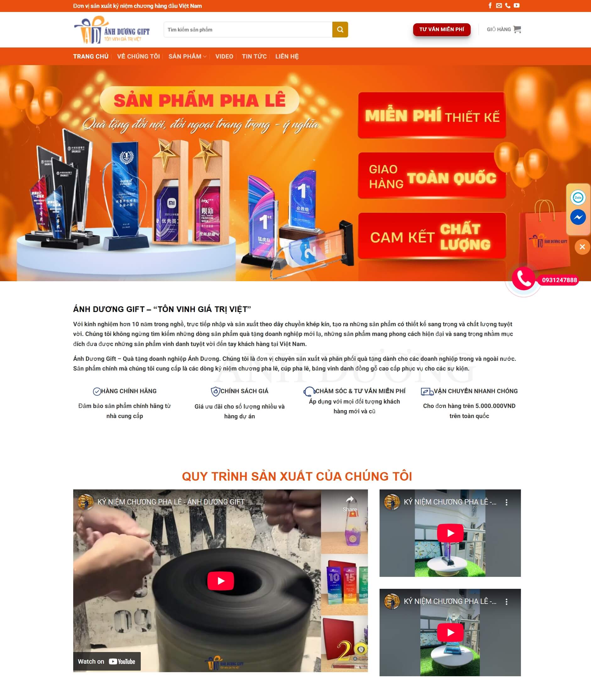 Theme WordPress Quà Tặng Pha Lê