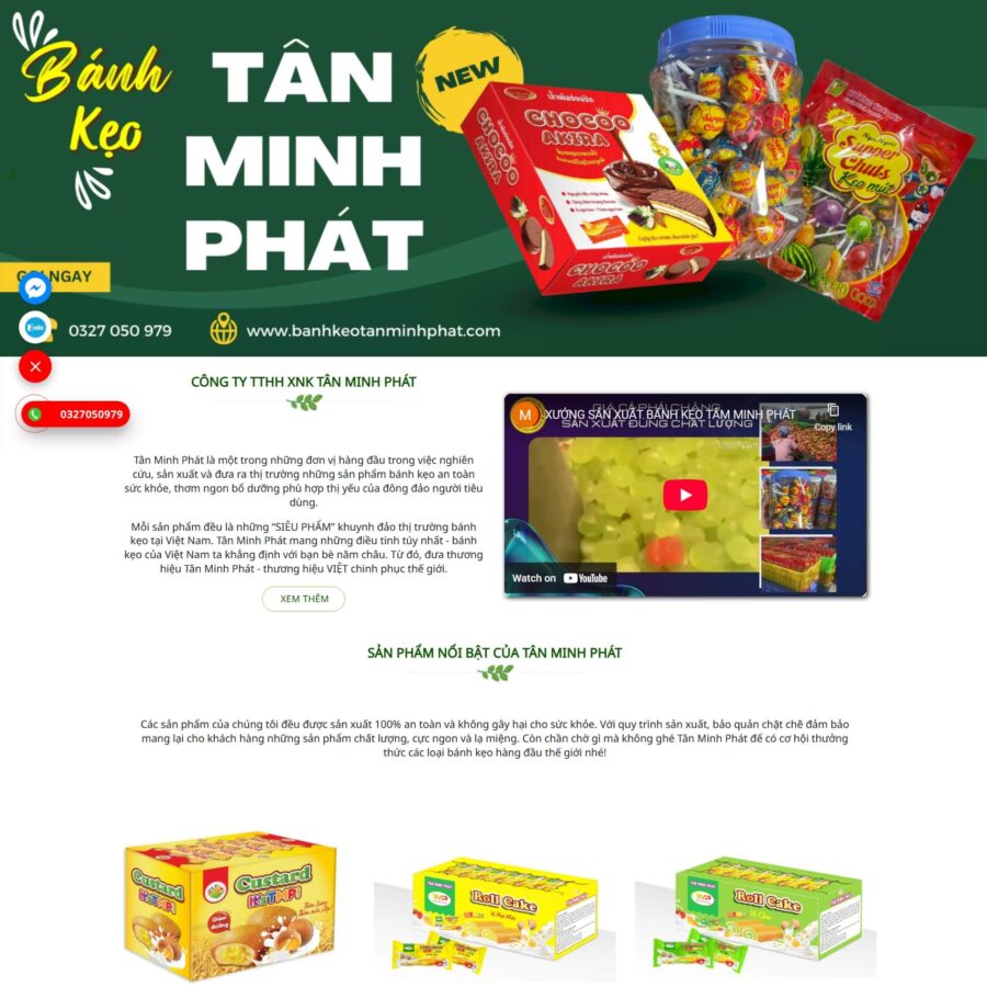 Theme WordPress Thực Phẩm Bánh Kẹo