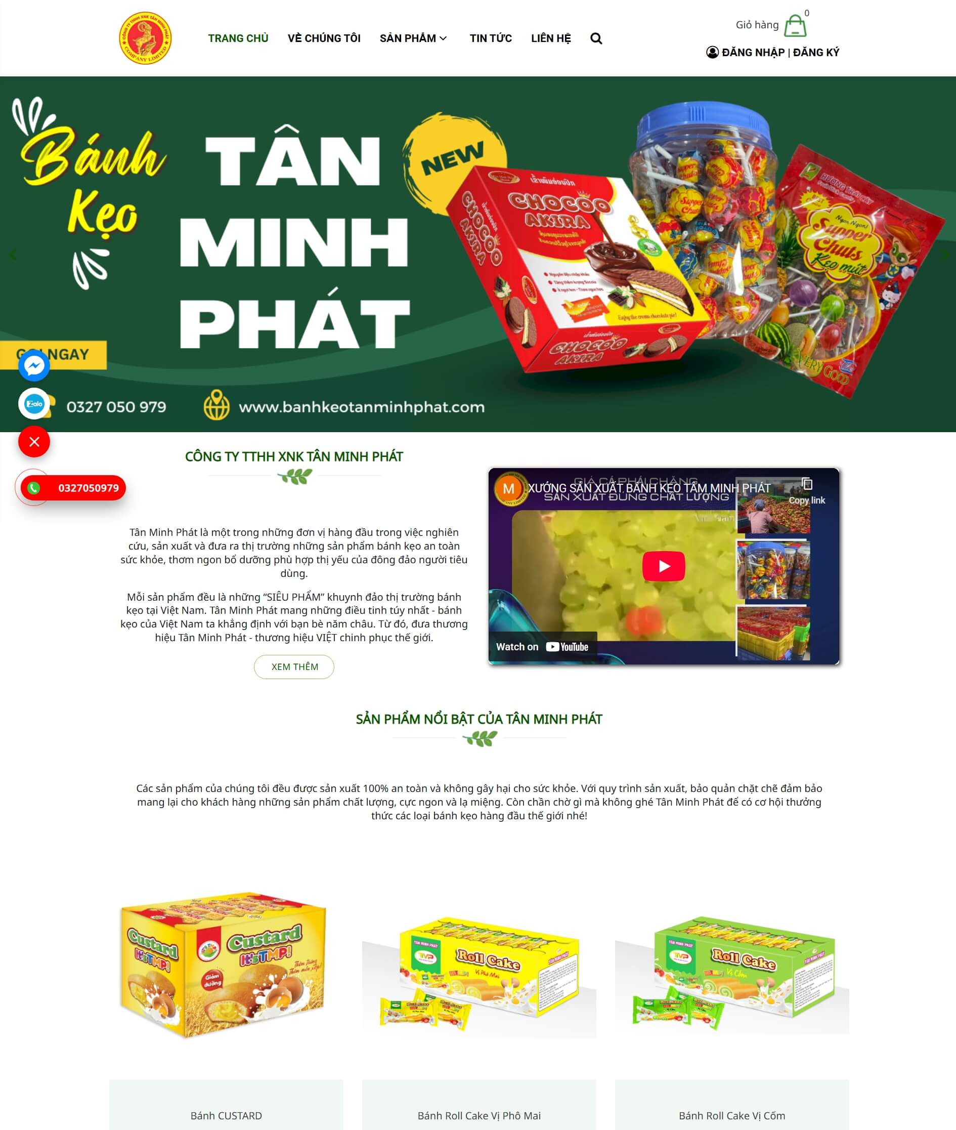 Theme WordPress Thực Phẩm Bánh Kẹo
