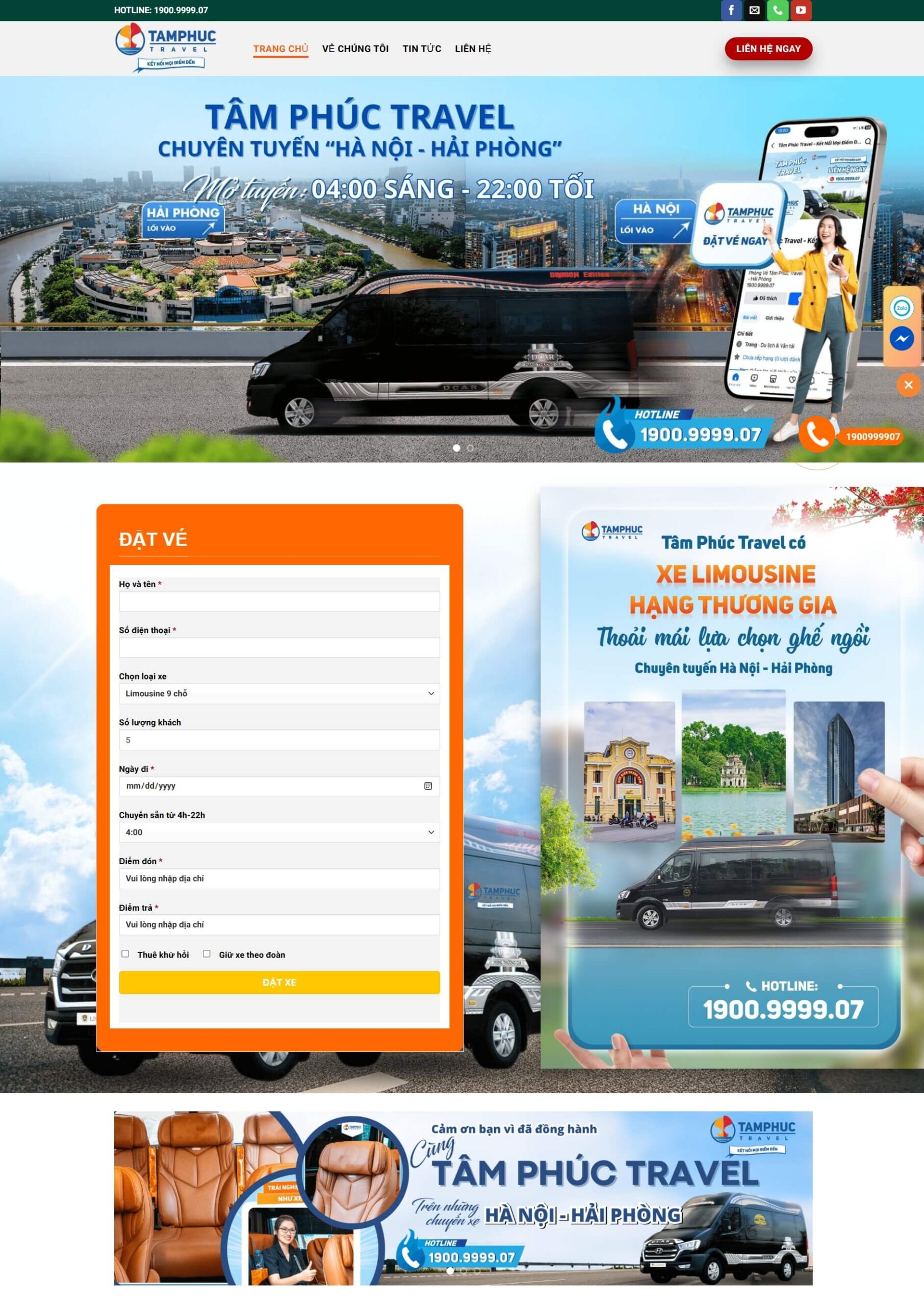 Theme WordPress Xe Limousine Kết Nối Mọi Điểm Đến