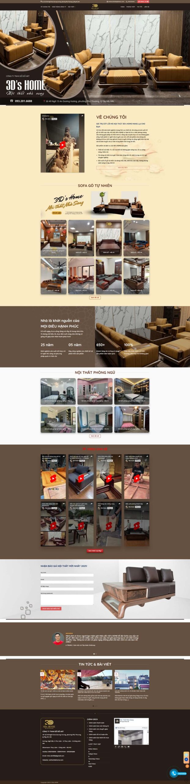 Theme WordPress nội thất bàn ghế gỗ tự nhiên