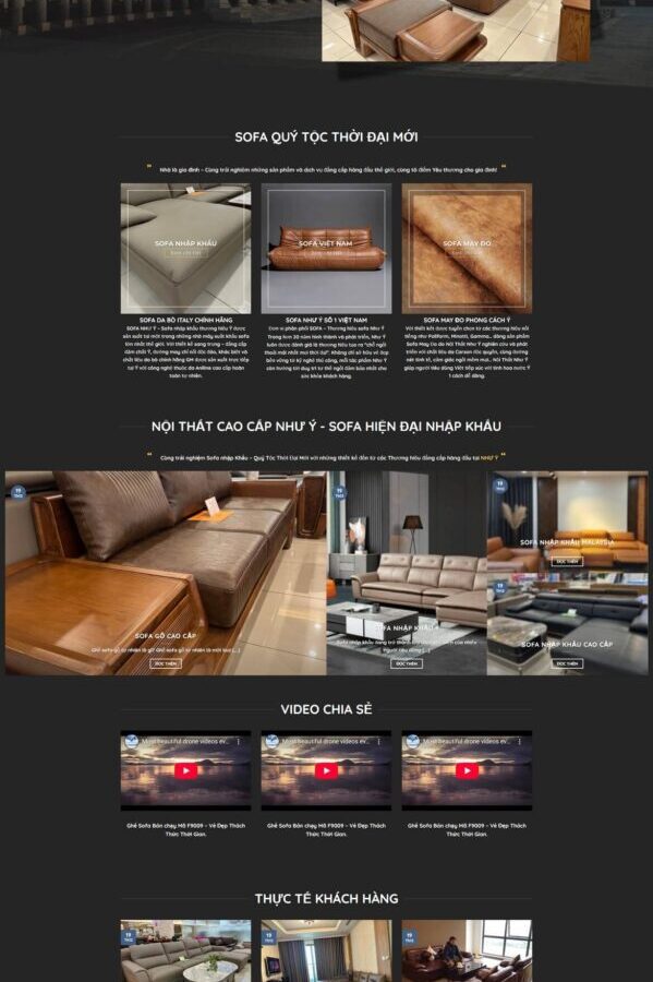Theme WordPress nội thất bàn ghế sofa nhập khẩu ý