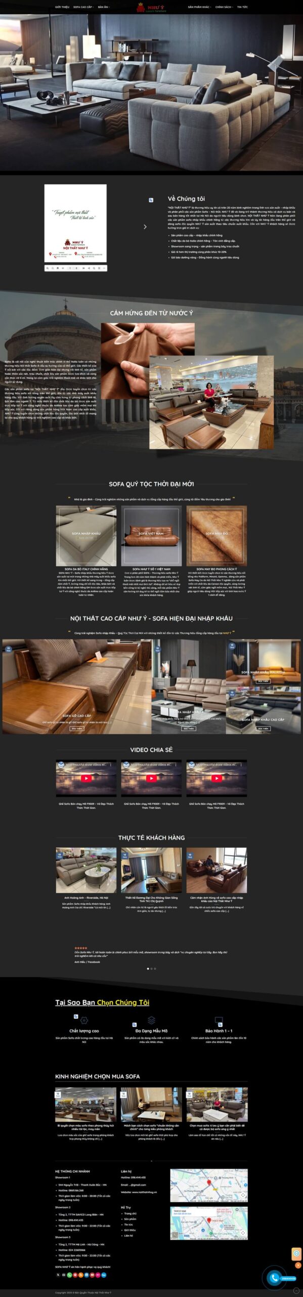 Theme WordPress nội thất bàn ghế sofa nhập khẩu ý