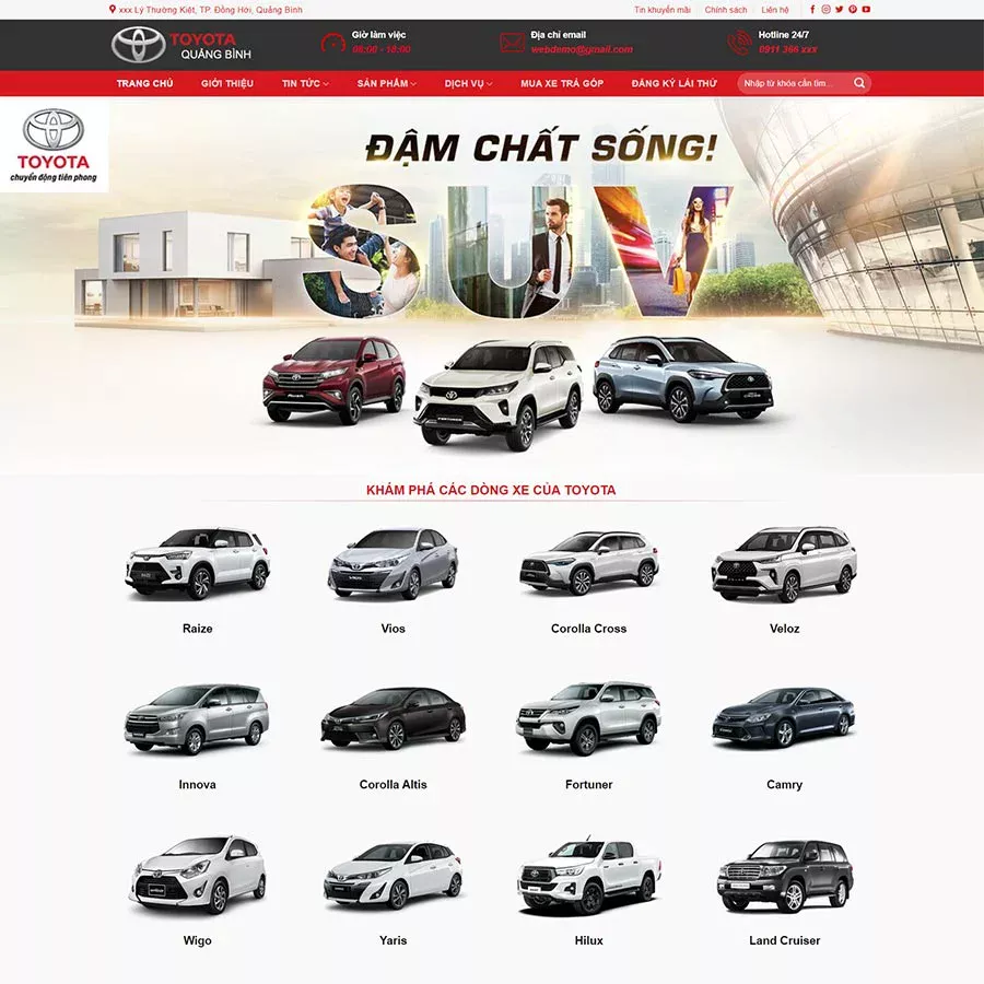 Theme WordPress bán xe toyota 04